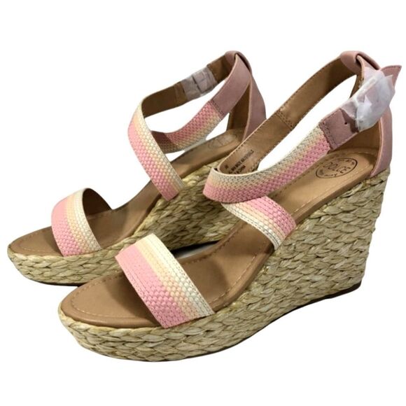 NWT Dolce by Mojo Moxy "Davenport" Strappy Espadrille Wedge Sandals Blush - Picture 4 of 6